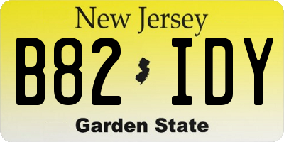 NJ license plate B82IDY