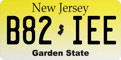 NJ license plate B82IEE