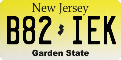 NJ license plate B82IEK
