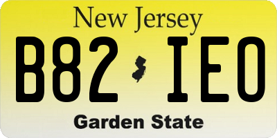 NJ license plate B82IEO