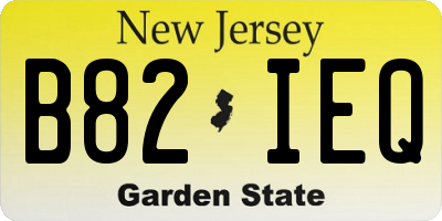 NJ license plate B82IEQ