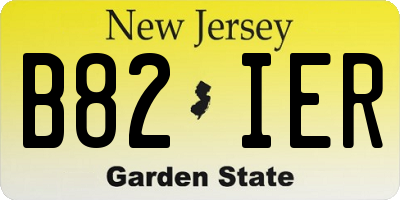 NJ license plate B82IER