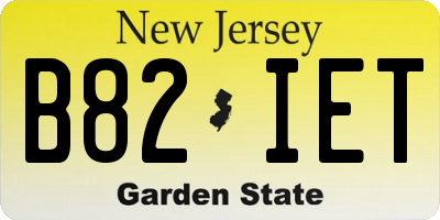 NJ license plate B82IET