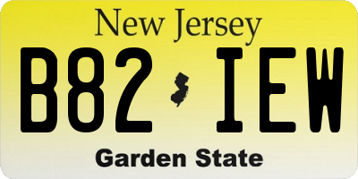 NJ license plate B82IEW