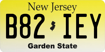 NJ license plate B82IEY