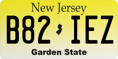 NJ license plate B82IEZ