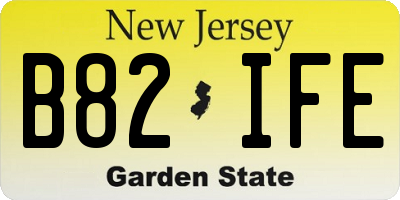 NJ license plate B82IFE