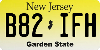 NJ license plate B82IFH