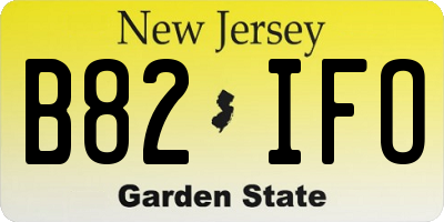 NJ license plate B82IFO