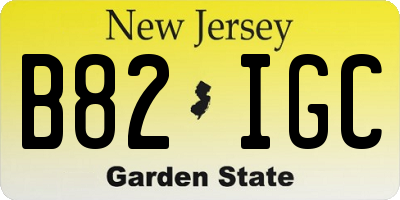 NJ license plate B82IGC