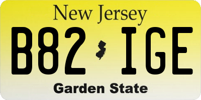 NJ license plate B82IGE