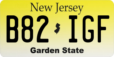 NJ license plate B82IGF