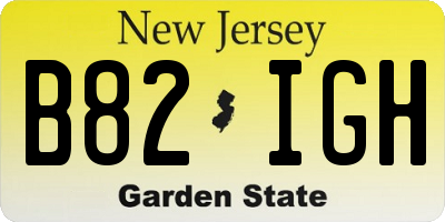 NJ license plate B82IGH