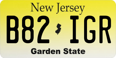 NJ license plate B82IGR