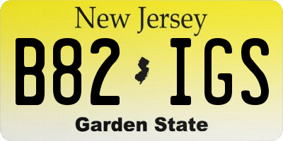 NJ license plate B82IGS