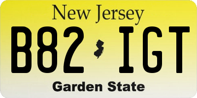 NJ license plate B82IGT