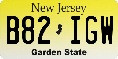 NJ license plate B82IGW
