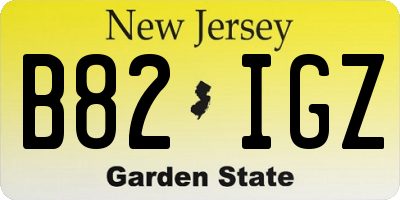 NJ license plate B82IGZ