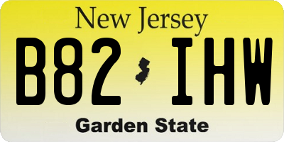 NJ license plate B82IHW