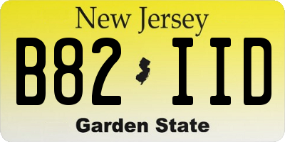 NJ license plate B82IID