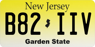 NJ license plate B82IIV