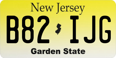 NJ license plate B82IJG