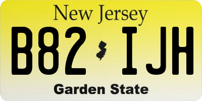 NJ license plate B82IJH