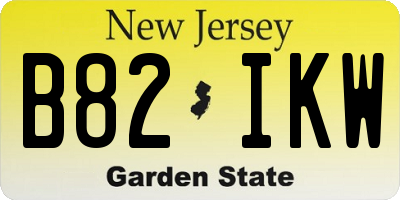 NJ license plate B82IKW