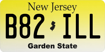 NJ license plate B82ILL