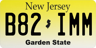NJ license plate B82IMM