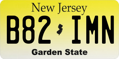 NJ license plate B82IMN