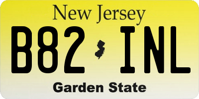 NJ license plate B82INL
