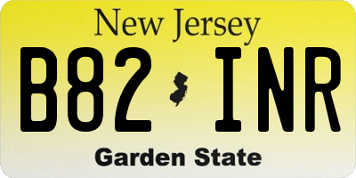 NJ license plate B82INR