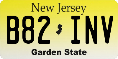 NJ license plate B82INV