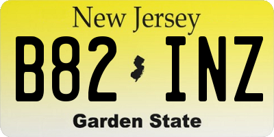 NJ license plate B82INZ