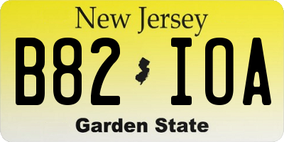 NJ license plate B82IOA