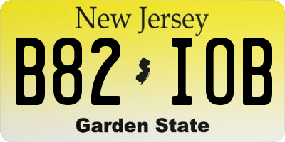 NJ license plate B82IOB