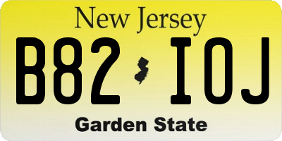 NJ license plate B82IOJ