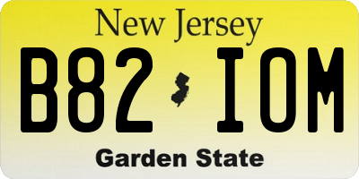 NJ license plate B82IOM