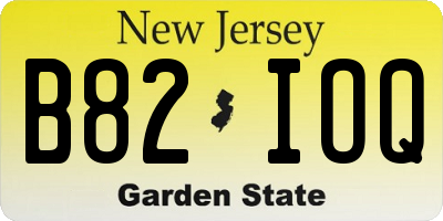 NJ license plate B82IOQ