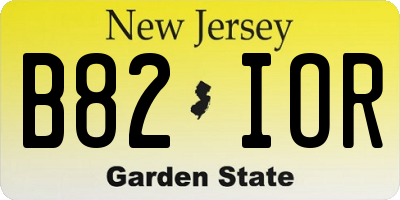 NJ license plate B82IOR