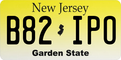 NJ license plate B82IPO