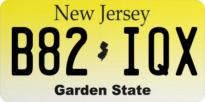 NJ license plate B82IQX