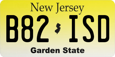 NJ license plate B82ISD