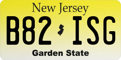 NJ license plate B82ISG