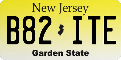 NJ license plate B82ITE