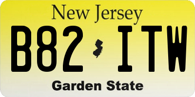NJ license plate B82ITW