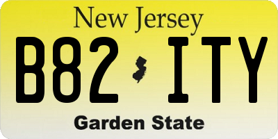 NJ license plate B82ITY