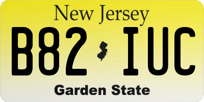 NJ license plate B82IUC