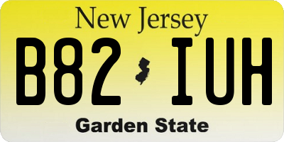 NJ license plate B82IUH